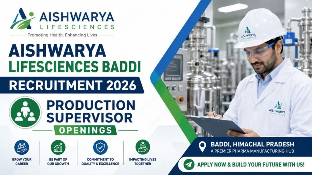 Aishwarya Lifesciences Baddi Recruitment 2026